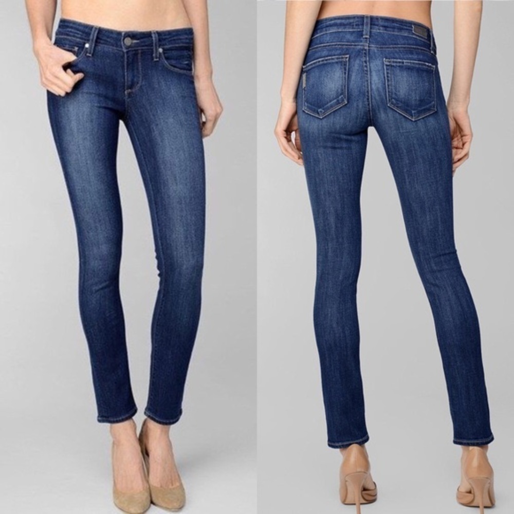 PAIGE Peg Skinny Dark Wash Stretch Jeans 26